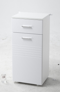 Kleankin Mobilier Baie din Lemn cu Sertar si Dulapior 1 Usa cu Polite, 35x30x77,5 cm