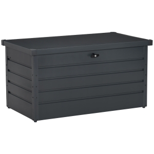 Outsunny Banca de Depozitare de Exterior cu Cheie, Lada de Gradina din Otel 120x62x62cm - Gri