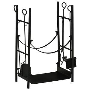 Outsunny Suport pentru Lemne de Interior si de Exterior pana la 70 kg de Lemne Accesorii Incluse