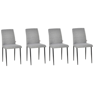 HOMCOM Set 4 Scaune Tapiţate Stil Contemporan Țesatura metalica 41,5x54,5x87cm