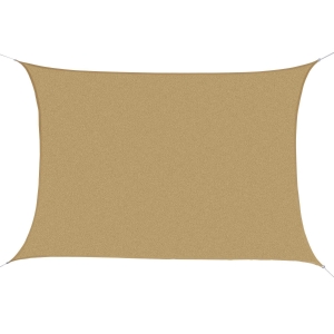 Outsunny Cort Parasolar Dreptunghiular Protecție Raze UV din PE, Culoarea nisipului, 4x6m