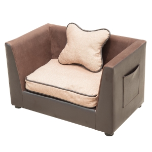 PawHut Canapele pentru Câini și Pisici din Piele sintetică cu Perne 68.5 x 42 x 43 cm