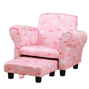 HOMCOM Scaun pentru copii captusit cu suport picioare care se poate extrage 57x42x45cm