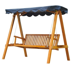 Outsunny leagan de gradina cu 3 locuri, lemn, 200x130x185 cm