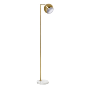 HOMCOM Lampa de Podea Moderna Rotunda si Abajur Reglabil Lampa de Salon si Camera Vintage - Auriu