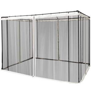Outsunny Plasa de Tantari pentru Corturi cu Perdele de Rezerva Universale cu Balamale, 302x207cm - Negru / Bej