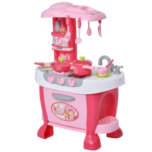 HOMCOM Set de Bucatarie jucarie pentru copii 3-6 ani cu accesorii incluse