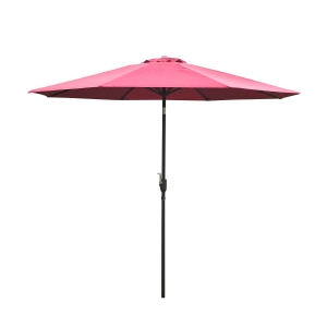 Outsunny Umbrela de Gradina Inclinabila 3x2.45m in Poliester Impermeabil, Rosu Bordeaux