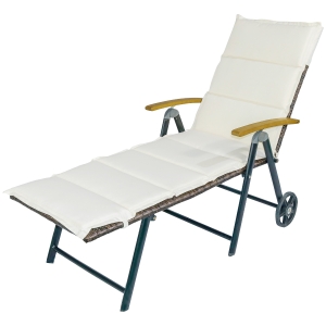 Outsunny, sezlong de gradina cu spatar reglabil,143x70x113 cm