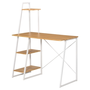 HOMCOM Birou pentru Dormitor şi Serviciu cu 3 Etajere MDF şi Metal 104x50x128cm
