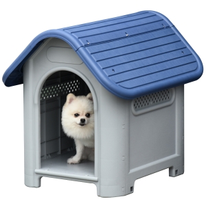 PawHut Cusca pentru Caini de Talie Mica, Mops, Chihuahua, Casuta de Exterior
