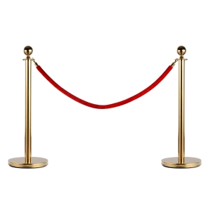 Homcom Coloane Separeu Paleti pentru Delimitare cu Franghie Rosu Otel Inox, Auriu, Ф32 x 95cm