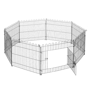 PawHut Țarc pentru animale cu Gard Plasă 8 Bucăți 61 x 61cm Negru