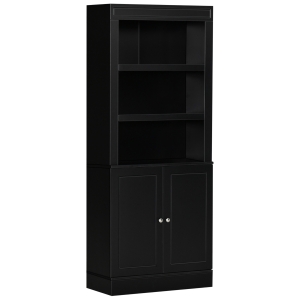 Bufet Bucatarie din Lemn HOMCOM cu Etajere si Dulapior 2 Usi cu Polite Reglabile, 74,6x35,5x182,5cm