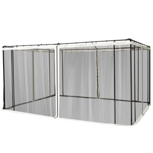 Outsunny Plasa de Tantari pentru Foisor Perdele de Rezerva Universale cu Balamale, 352x207cm - Negru / Bej