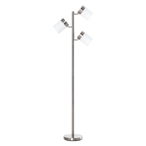 HOMCOM Veioza de Podea Moderna 3 Abajururi Reglabile din Sticla 38-52x25x165cm