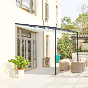 Outsunny Foisor Pergola de Gradina din Metal cu Acoperis Glisant 3 m