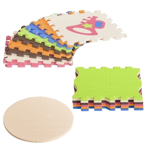 HOMCOM Covor puzzle pentru copii 25 Piese Suprafata acoperita Asamblare Plata si 3D