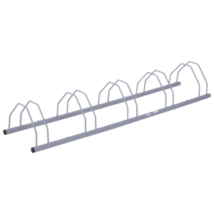 Homcom Rastel pentru 5 Biciclete Solid din Otel Argintiu 140.5 x 30 x 21.5cm