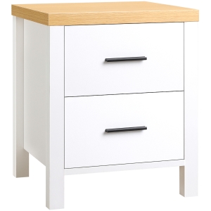 Dulap Multifunctional HOMCOM, Noptiera cu Economisire de Spatiu cu 2 Sertare din MDF, 40x39x48cm - Alb