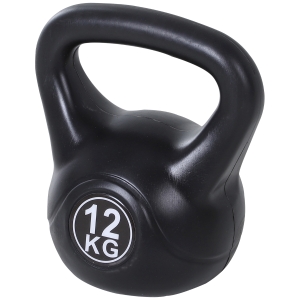 HomCom gantera kettlebell 12 kg, 27x21x31cm negru