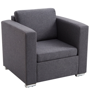 Homcom Fotoliu Modern cu Invelis in Tesatura Gri Inchis, 81x73x78cm