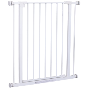 PawHut Poarta de Siguranta pentru Copii si Animale de Companie Alb 76 x 72-82 cm