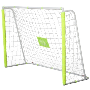 HOMCOM Poarta de fotbal pentru Adulti Copii, Plasa din PE, din Metal Oxford Alb Galben