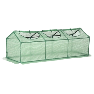 Outsunny Estufa 180x60x60cm Estufa de Jardim com 3 Janelas Enroláveis para Cultivo de Plantas Verduras Flores Verde