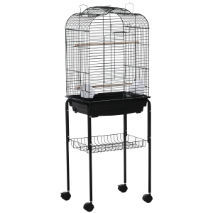 Cage à oiseaux volière amovible sur roulettes avec accessoires