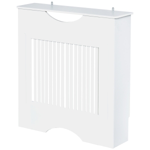 HOMCOM Cobertura Radiador 78x19x82cm Cobertura Radiador de MDF Moderno com Prateleira Carga 10kg e Dispositivo Anti Rolamento para Sala de Estar Dormitório Branco