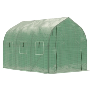 Outsunny Walk-in Polytunnel Round / Gable Top Garden Greenhouse Heat Shed 3 x 2 x 2 M