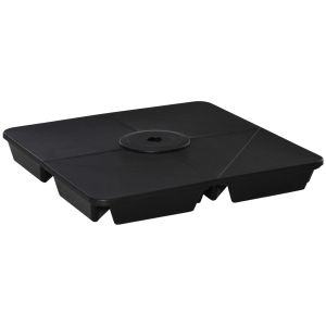 Outsunny 4 Pesos para Base de Sombrilla Rellenable de Arena 80 kg con Asa 4 Piezas para Base Cruzada de Parasol Sombrilla Cantilever para Jardín Exterior 89x89x11 cm Negro