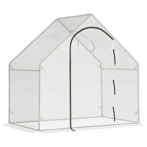 Outsunny Walk-In Portable Greenhouse Mini Grown House w/ Steel Frame Window Plants