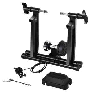 HOMCOM Rodillo de Bicicleta Entrenamiento Plegable con Resistencia Magnética Ajustable de 5 Niveles para Ruedas de 700C o 26-28 Pulgadas para Interior 54,5x47,2x39,1 cm Negro