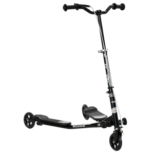 HOMCOM Patinete Scooter de 3 Ruedas Plegable Scooter de Oscilación de Reductor para Niños +4 Años con Freno Manillar Ajustable Carga 60kg Negro
