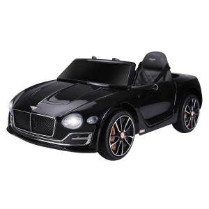 HOMCOM Coche Eléctrico para Niños +3 Años 2 Modos de Control con Música Faros Retroceder Bentley GT Licencia Automóvil Infantil 108x60x43 cm Negro