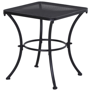 Outsunny Mesa de Jardim Quadrada Mesa Auxiliar Exterior com Estrutura de Metal para Pátio Terraço Varanda Carga 30kg 45x45x50cm Preto