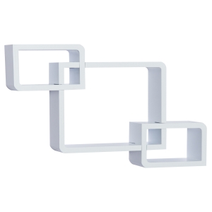 HOMCOM Wandregal Würfelregal Cube Regal mit 3 Fächern MDF Weiß