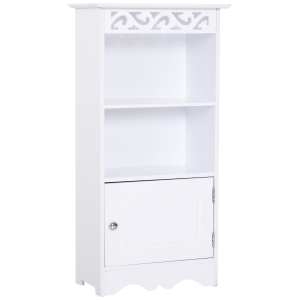 HOMCOM Badschrank Wäscheschrank Küchenschrank Lagerschrank MDF Weiß 40 x 23 x 80 cm