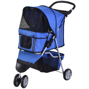 PawHut Hundewagen Hundebuggy Buggy Hunde Katzen mehrfarbig (Blau)