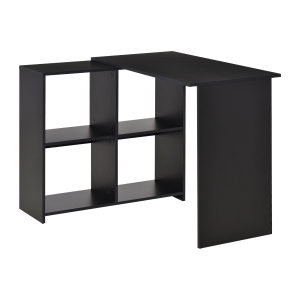 HOMCOM Eckschreibtisch mit Regalen Weiß 100 cm x 90 cm x 75 cm
