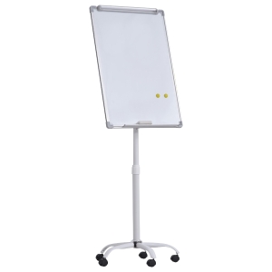 Vinsetto Whiteboard mit 360° Rollen, Magnetisch Flipchart Staffelei, Trocken Abwischbar, Höhenverstellbar, Mit Stiftablage, Magnete, Radiergummi, Alu-Legierung 92 x 62 x 162-194 cm