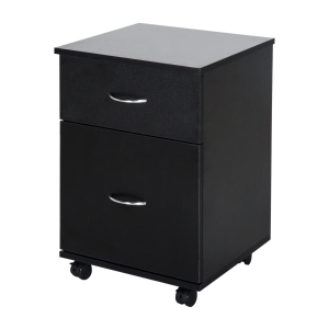 HOMCOM® Kommode Schubladenschrank auf Rollen 58cm schwarz