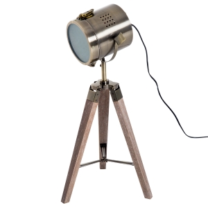 HOMCOM Tischleuchte Scheinwerfer Stehlampe Tripodlampe E14 Retroleuchte Dreibein Edelstahl 33x33x65cm