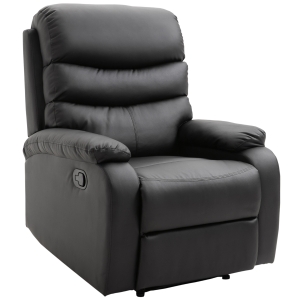 HOMCOM Liegesessel Relaxsessel Sessel Liegefunktion Neigungswinkel 168 ° Schwarz 81 x 90 x 105 cm