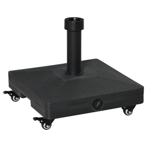 Outsunny Sonnenschirmständer mit Roller befüllbar bis 20 kg 38/48 mm Schwarz