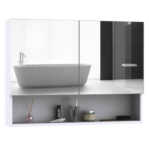 HOMCOM LED Spiegelschrank Lichtspiegel Badspiegel Badschrank Badezimmerspiegel Wandspiegel 15W (Modell 4)
