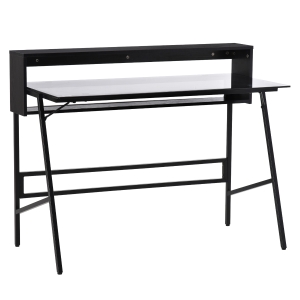 HOMCOM Computertisch mit Ablagen Schwarz 115 cm x 55 cm x 90 cm