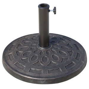 Outsunny Schirmständer Sonnenschirmfuß Sonnenschirmständer 14kg rund 38/48mm Harz Bronze Φ44 x H33cm